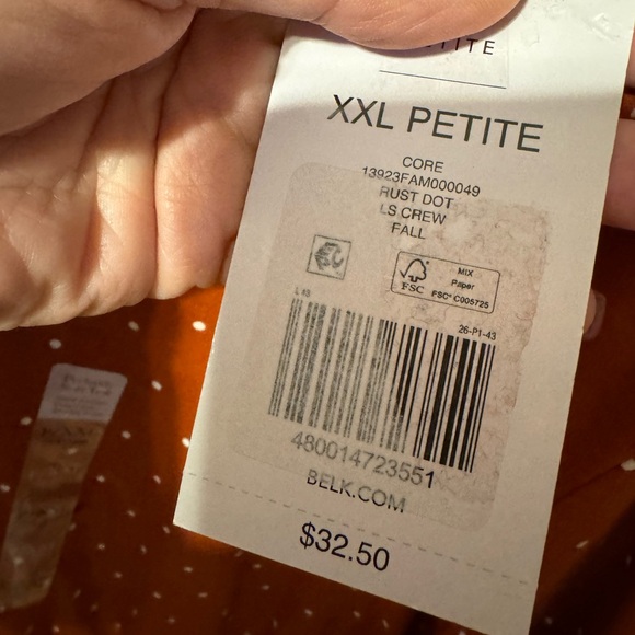 NWT   Polka Dot Long Sleeve Top 2X/PETITE   #CL - Picture 7 of 8